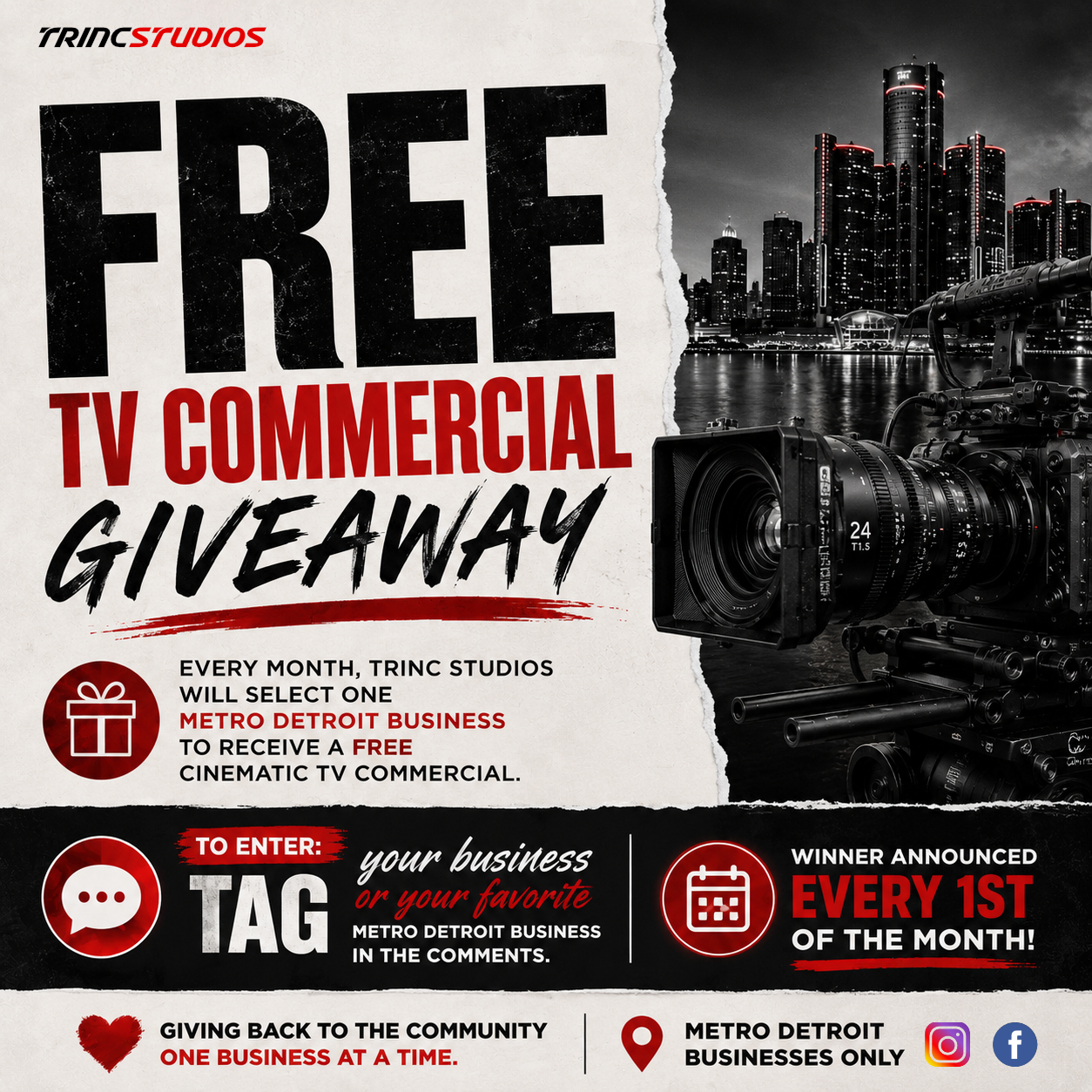 Free TV Commercial Giveaway